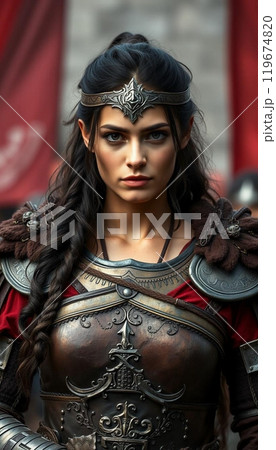 Image of a female warrior  ancient woman 119674820