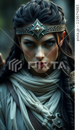 Image of a female warrior  ancient woman 119674865