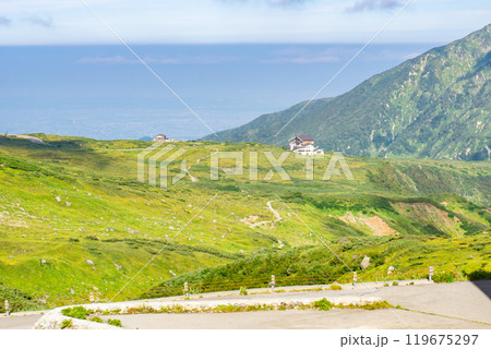 室堂平から見る天狗平（立山高原ホテル）　北アルプス劔岳登山 119675297