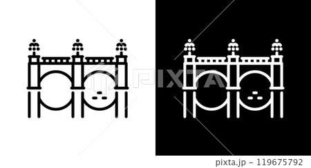 皇居のシンプルなラインアイコン 皇居のシンプルなラインアイコン 119675792