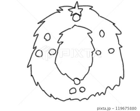 鉛筆画風の線画イラスト 119675880
