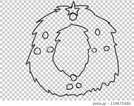 鉛筆画風の線画イラスト 119675880