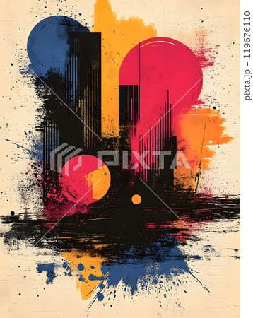 Bold and modern promotional background featuring eye-catching graphics and vibrant visuals Bold and modern promotional background featuring eye-catching graphics and vibrant visuals 119676110