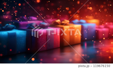 Bright and stylish background with bold text and dynamic elements for an online Black Friday sale 119676150