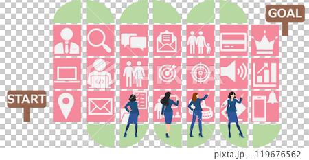 實現目標的路線圖插圖 119676562