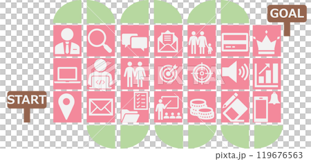 實現目標的路線圖插圖 實現目標的路線圖插圖 119676563