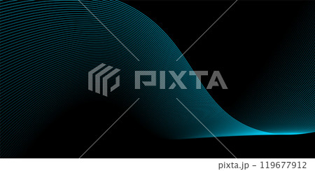 gradient of blue lines. abstract wave pattern on a black background. Vector illustration gradient of blue lines. abstract wave pattern on a black background. Vector illustration 119677912