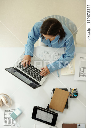 Working on Design Project From Above 119678323