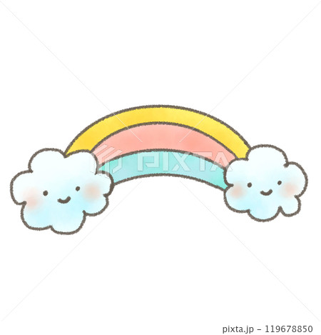 かわいい虹のイラスト素材 119678850
