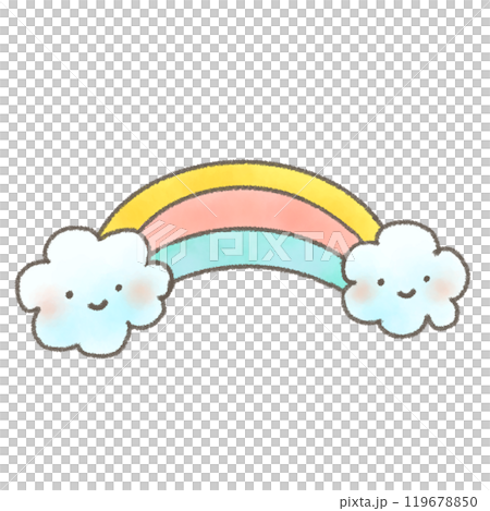 Cute rainbow illustration material 119678850