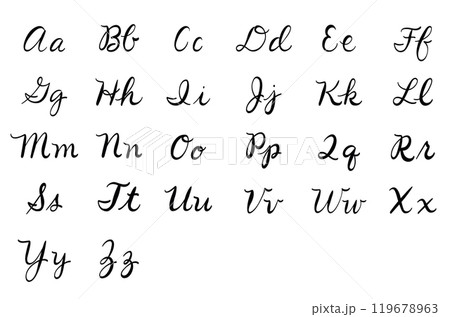 Hand Drawn Alphabet Script Lettering Font for Logo Design, Poster, Invitation, Card 119678963