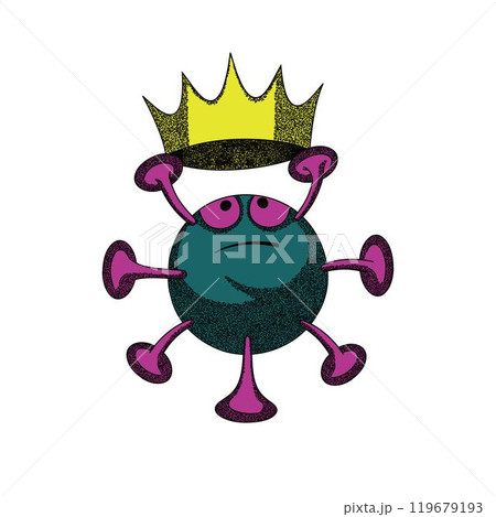 Coronovirus bacterium in cartoon style 119679193