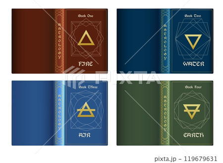 Realistic astrological book covers 119679631