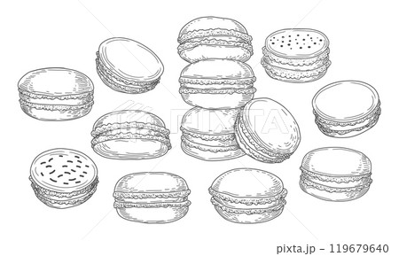Macaron sketch set Macaron sketch set 119679640