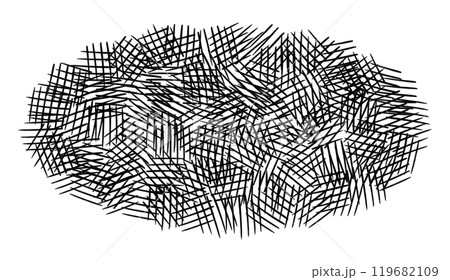 色鉛筆で描いた 黒色の楕円のフレーム 119682109