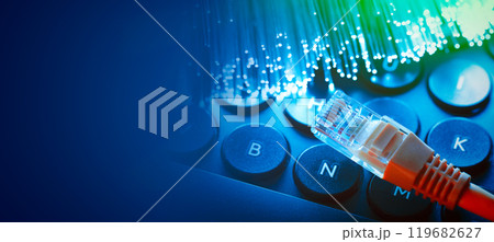 Fast internet concept with optical fiber Fast internet concept with optical fiber 119682627