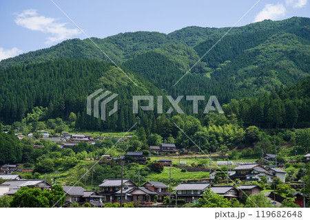 《日本の田舎の風景》新緑の季節を迎えた岐阜県馬瀬地区 119682648