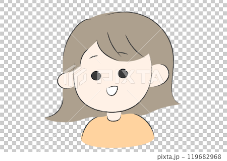 鮑伯到中長髮女孩的可愛臉 鮑伯到中長髮女孩的可愛臉 119682968
