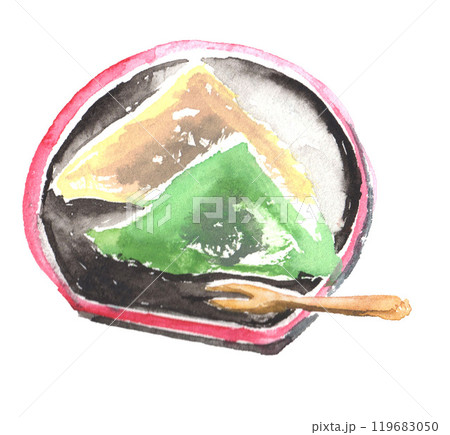 水彩で描いた八つ橋のイラスト 119683050