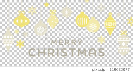 聖誕裝飾品背景圖（向量橫幅複製空間 1:2） 119683077