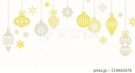 クリクリスマスオースマスオーナメントの背景イラスト ( ベクター バナー 文字なし 1:2 ) 119683078