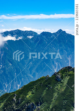 別山北峰から見る針ノ木岳と蓮華岳 北アルプス劔岳登山 別山北峰から見る針ノ木岳と蓮華岳 北アルプス劔岳登山 119683381