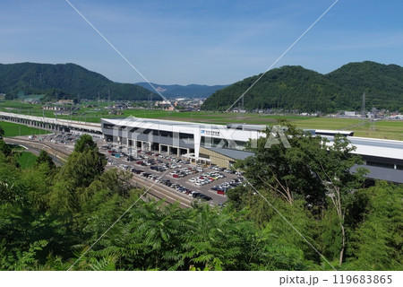 岩内山から望む北陸新幹線 越前たけふ駅 岩内山から望む北陸新幹線 越前たけふ駅 119683865