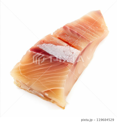 Oceanic Delight with Floating Slices of Fresh Salmon 119684529