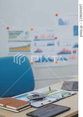 Business Documents, Auditor businesswoman checking searching document legal prepare paperwork or report for analysis TAX time,accountant Documents data contract partner deal in workplace office 119684897