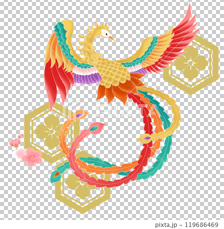 和柄（鳳凰）のイラスト素材 [119686469] - PIXTA