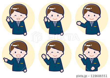 CAの男性のポーズセット_03 119686551