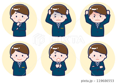 CAの男性のポーズセット_05 119686553