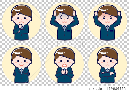 CAの男性のポーズセット_05 119686553