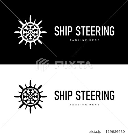 simple marine vehicle ship steering logo design illustration ship steering wheel for product branding template icon simple marine vehicle ship steering logo design illustration ship steering wheel for product branding template icon 119686680