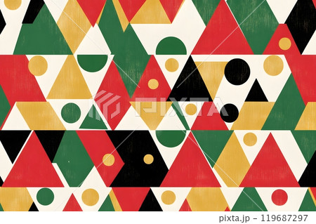 Vibrant festive geometric pattern featuring...のイラスト素材 [119687297] - PIXTA