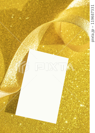 Gold background business card mockup Gold background business card mockup 119687331