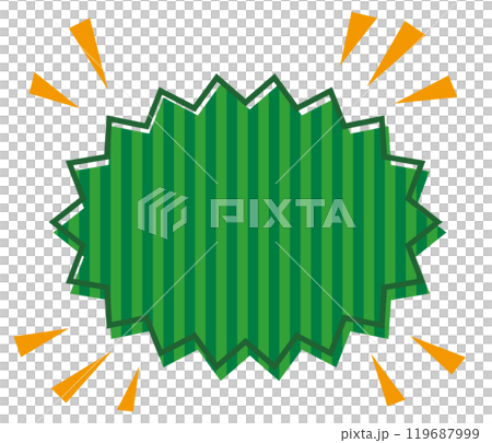 Striped jagged bomb speech bubble / misregistration, green 119687999