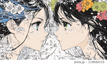 二人の若い女性が向き合っている：Q&Aのイメージ