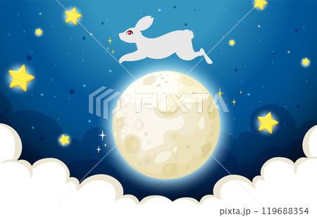 Rabbit Leaping Over the Moon 119688354