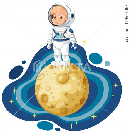 Kid Astronaut on a Moon Kid Astronaut on a Moon 119688367