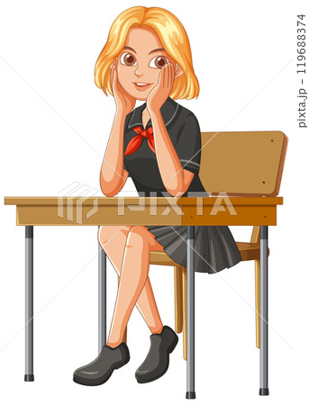 Student Daydreaming in Classroom 119688374