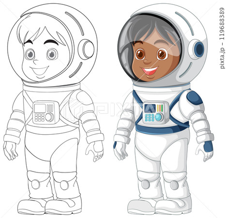 Astronaut Kid Adventure Illustration 119688389