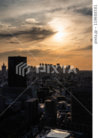 東京文京区役所展望台からの夕景 119688581