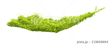Green powder isolated on white background Green powder isolated on white background 119688664