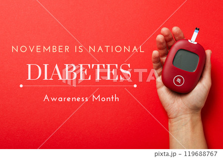 World diabetes day, on a red background. World diabetes day, on a red background. 119688767