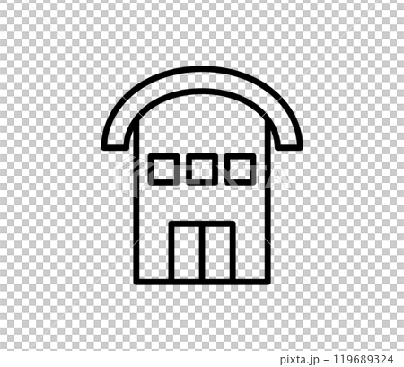 Round roof building illustration vector 119689324