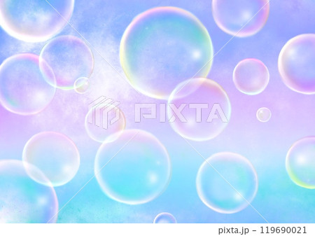 幻想的なシャボン玉の背景素材 119690021