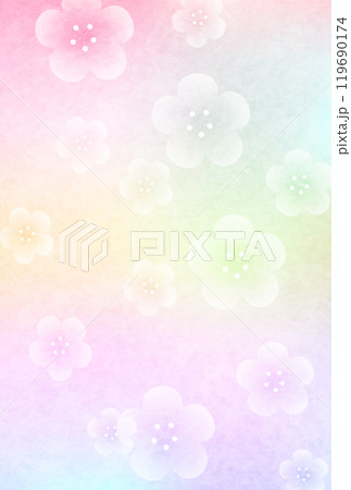 和柄　梅　年賀状　背景	 119690174