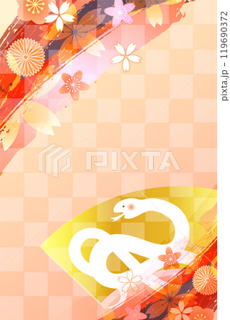 巳　年賀状　干支　背景 119690372