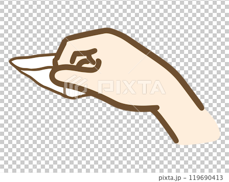シールを剥がす手のイラスト素材 [119690413] - PIXTA